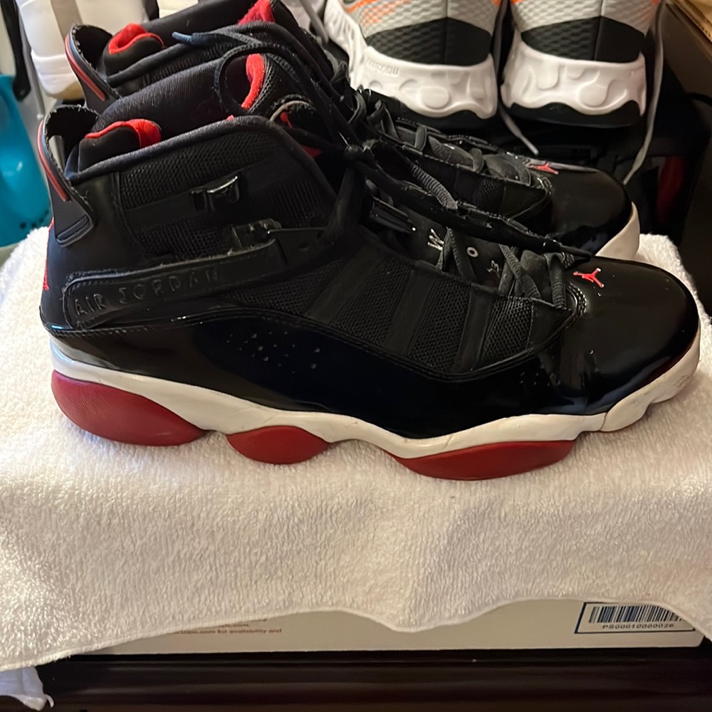 Jordan 6 Rings Bred 2013 Size 10.5 mens 322992-071 2013 black red